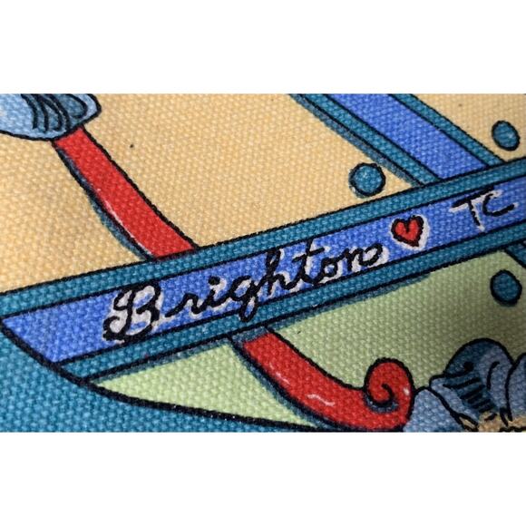 Brighton A winters love colorful canvas large tote bag - Picture 11 of 12